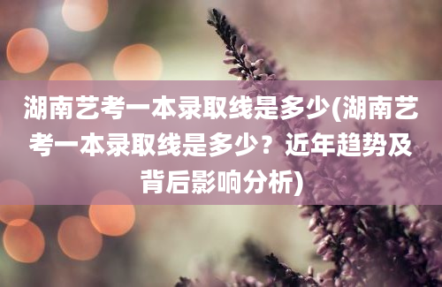 湖南艺考一本录取线是多少(湖南艺考一本录取线是多少？近年趋势及背后影响分析)