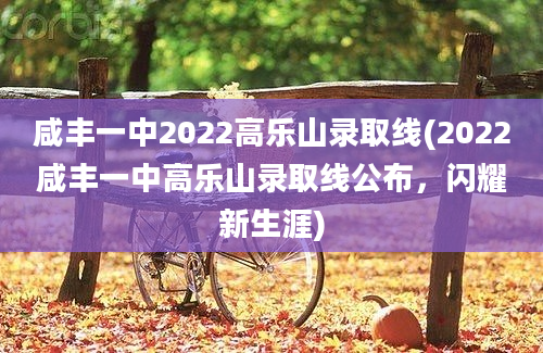 咸丰一中2022高乐山录取线(2022咸丰一中高乐山录取线公布，闪耀新生涯)