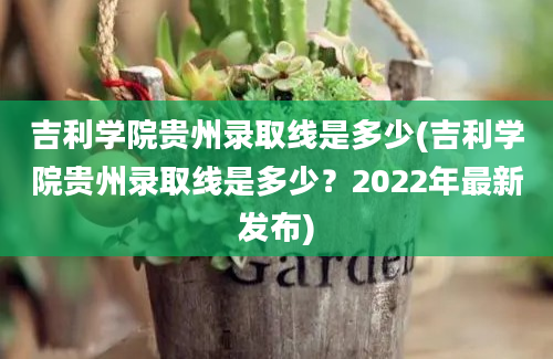 吉利学院贵州录取线是多少(吉利学院贵州录取线是多少？2022年最新发布)