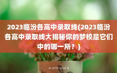 2023临汾各高中录取线(2023临汾各高中录取线大揭秘你的梦校是它们中的哪一所？)