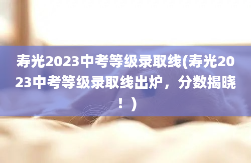 寿光2023中考等级录取线(寿光2023中考等级录取线出炉，分数揭晓！)