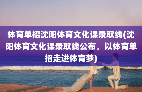 体育单招沈阳体育文化课录取线(沈阳体育文化课录取线公布，以体育单招走进体育梦)