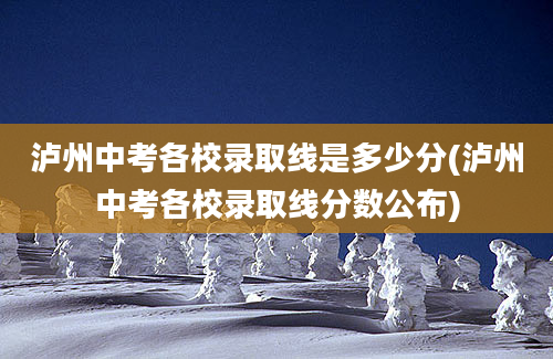 泸州中考各校录取线是多少分(泸州中考各校录取线分数公布)