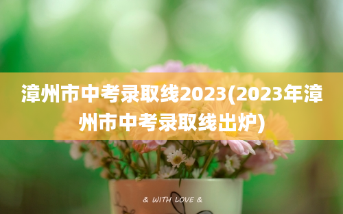 漳州市中考录取线2023(2023年漳州市中考录取线出炉)