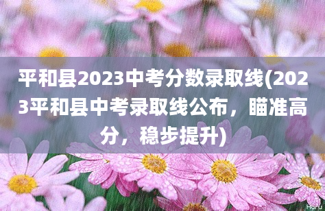 平和县2023中考分数录取线(2023平和县中考录取线公布，瞄准高分，稳步提升)