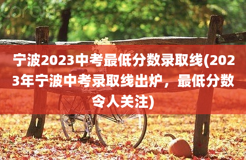 宁波2023中考最低分数录取线(2023年宁波中考录取线出炉，最低分数令人关注)