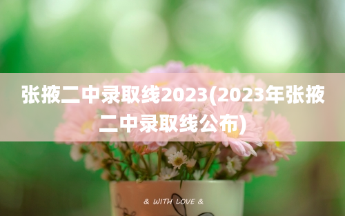 张掖二中录取线2023(2023年张掖二中录取线公布)