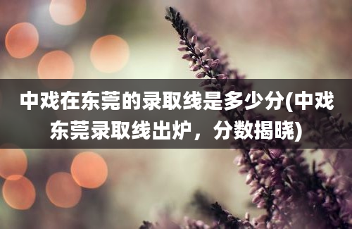 中戏在东莞的录取线是多少分(中戏东莞录取线出炉，分数揭晓)