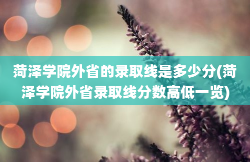 菏泽学院外省的录取线是多少分(菏泽学院外省录取线分数高低一览)