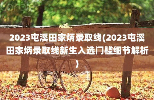 2023屯溪田家炳录取线(2023屯溪田家炳录取线新生入选门槛细节解析)