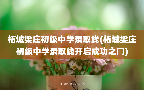 柘城梁庄初级中学录取线(柘城梁庄初级中学录取线开启成功之门)