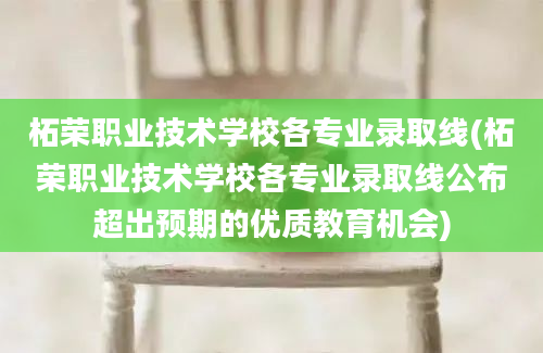 柘荣职业技术学校各专业录取线(柘荣职业技术学校各专业录取线公布超出预期的优质教育机会)