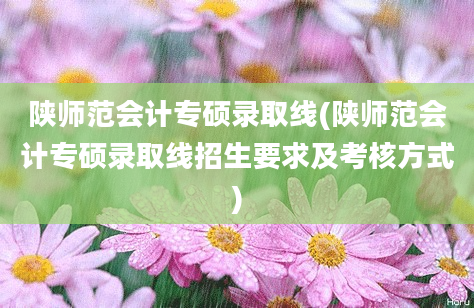 陕师范会计专硕录取线(陕师范会计专硕录取线招生要求及考核方式)