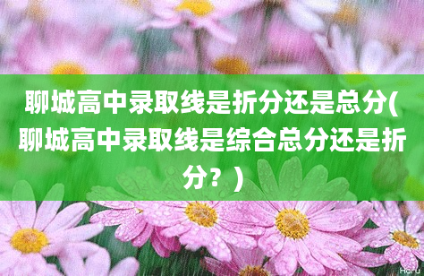 聊城高中录取线是折分还是总分(聊城高中录取线是综合总分还是折分？)