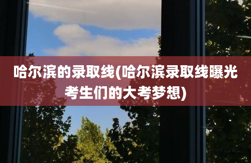 哈尔滨的录取线(哈尔滨录取线曝光考生们的大考梦想)