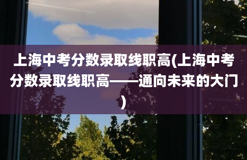 上海中考分数录取线职高(上海中考分数录取线职高——通向未来的大门)