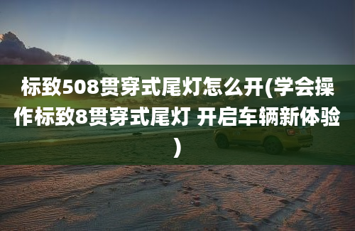 标致508贯穿式尾灯怎么开(学会操作标致8贯穿式尾灯 开启车辆新体验)